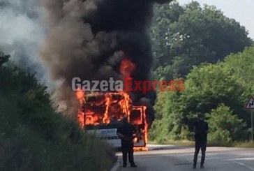 Është djegur një autobus rrugës për Gjilan, policia japë detaje