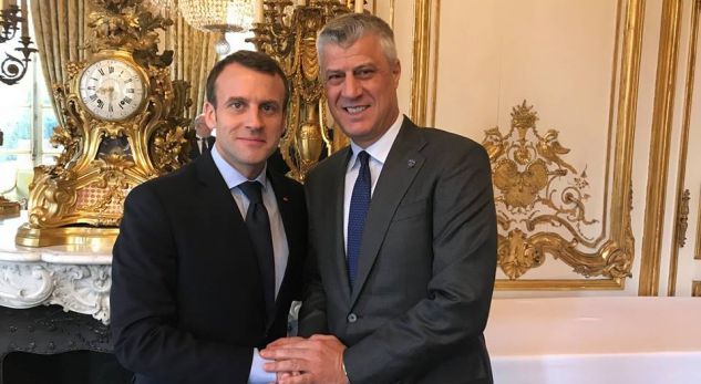 Thaçi: Macron e mbështet fuqishëm dialogun dhe mundësinë e korrigjimit të kufijve