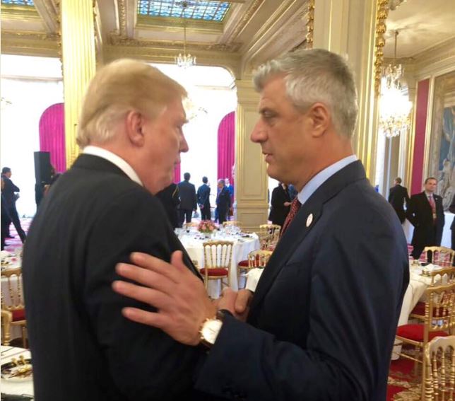 Thaçi dhe Trump flasin për Kosovën në Paris