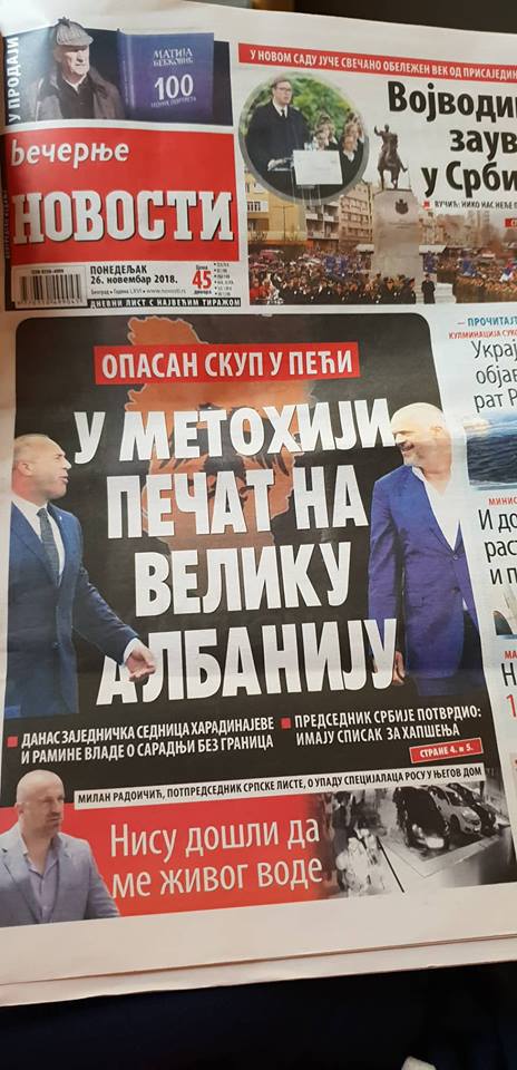 Çmenden mediat serbe: Në Kosovë vuloset Shqipëria e Madhe
