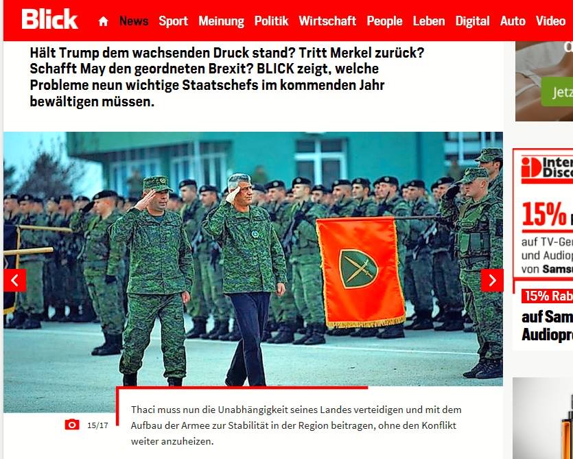Gazeta e famshme zvicrane “Blick” e liston Thaçin në nëntë liderët më të fuqishëm të botës