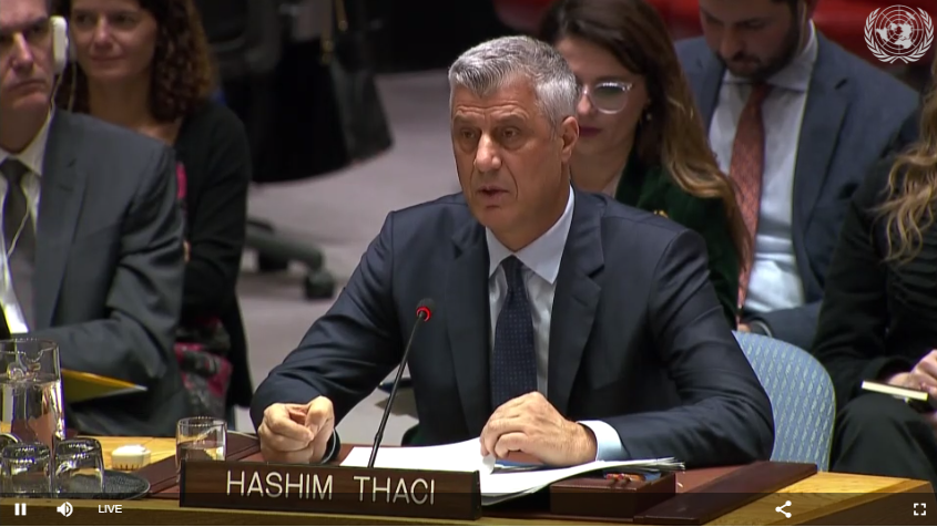 Thaçi në Këshillin e Sigurimit të OKB-së: Ju flas si Komandant Suprem i Ushtrisë së Kosovës