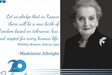 Madeleine Albright më 12 qershor feston në Kosovë