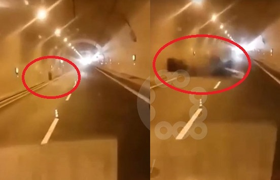 Goma e veturës shpërthen si “bombë” në tunelin e Kalimashit, kosovari filmon momentin e frikshëm
