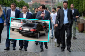 Glauk Konjufca me veturë zyrtare në punë të partisë