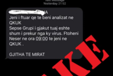 U kërkoi qytetarëve që të shkojnë për analiza në QKUK, policia identifikon personin që e çoi sms’in e rrejshëm