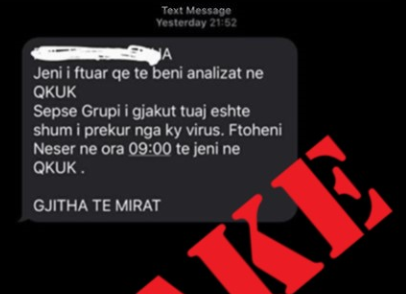 U kërkoi qytetarëve që të shkojnë për analiza në QKUK, policia identifikon personin që e çoi sms’in e rrejshëm