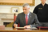 Presidenti Thaçi ia dekreton Konjufcës dy marrëveshje ndërkombëtare