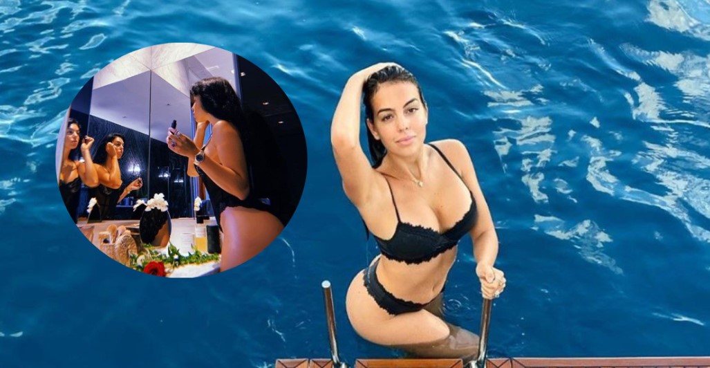 Georgina e Ronaldos tregon shumë në foton para pasqyrës