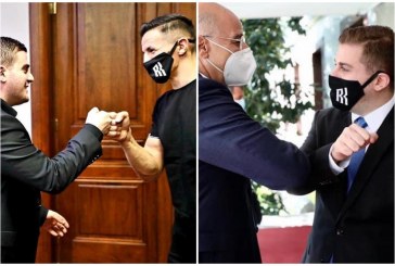 Cakaj me maskën e Haxhi Krasniqit, në takimin me kryediplomatin grek