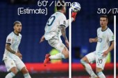 Fotografia që po bënë bujë të madhe, Messi kontrolloi topin në një lartësi prej 1.83 metrave kundër Paraguait