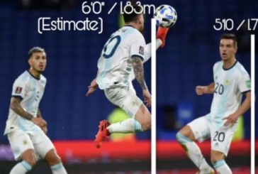 Fotografia që po bënë bujë të madhe, Messi kontrolloi topin në një lartësi prej 1.83 metrave kundër Paraguait
