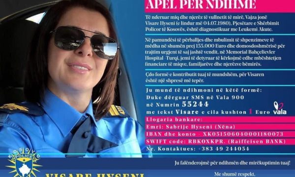 Labi organizohet për të mbledhur paratë që i duhen polices për shërim nga leukemia