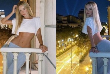Një femër e bukur nga ballkoni merr vëmendje të madhe
