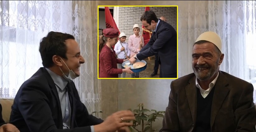 Albin Kurti në Skënderaj u prit me bukë dhe nga shumë familje