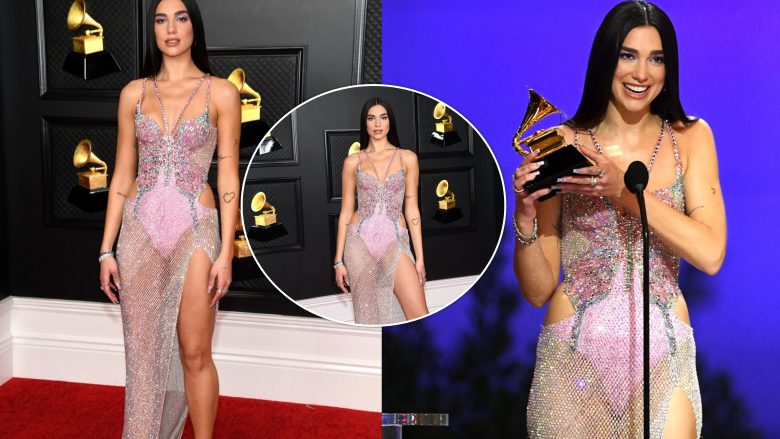 Mahniti të gjithë me dukjen unike në ‘Grammys’, Donatella Versace zbulon se punoi 1500 orë për fustanin e Dua Lipës