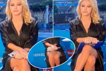 Gazetarja për “Euro 2020” hap këmbët gjatë transmetimit, tifozët të bindur se nuk kishte të brendshme