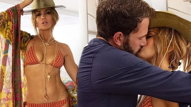 Në ditëlindjen e 52-të, Jennifer Lopez befason me paraqitjet atraktive me bikini ndërsa pranon një puthje të zjarrtë nga i dashuri i saj