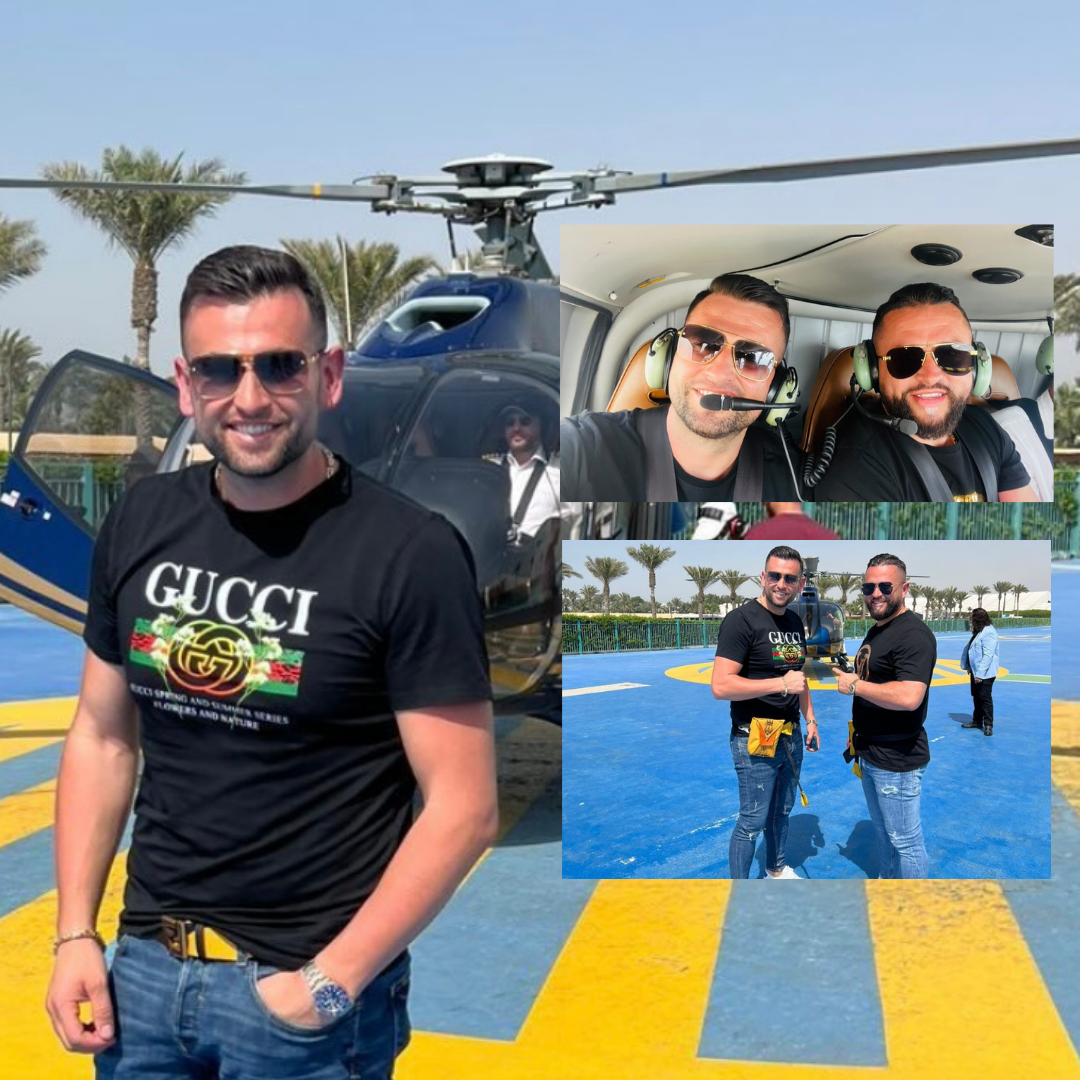 Besi surprizon vëllaun për ditëlindje në Dubai, duke e shëtitur me helikopter dhe dhurata të shumta