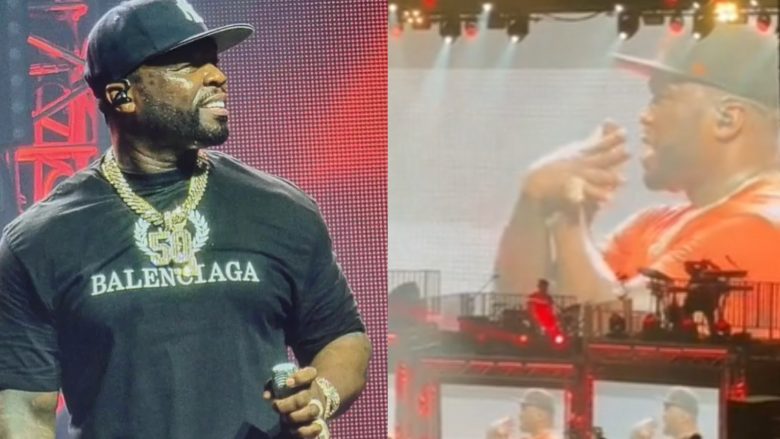 50 Cent bën shqiponjën dykrenare gjatë performancës në koncertin e tij