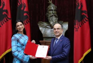 Dua Lipa merr nënshtetësinë shqiptare
