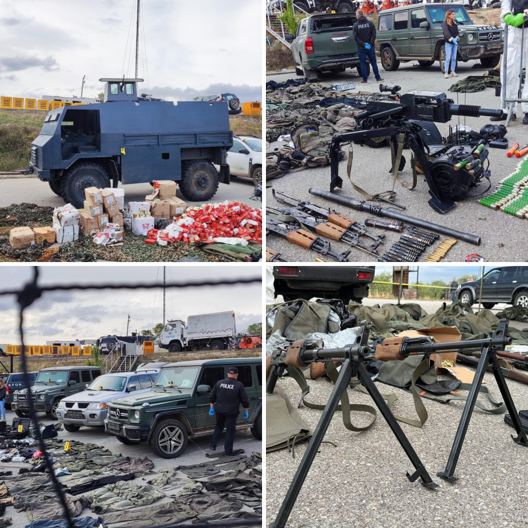 Prezantohet armatimi dhe mjetet e forta luftarake i kapur në veri