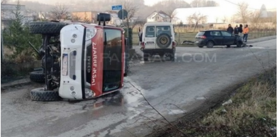 Aksidentohet një automjet i zjarrëfikësve në Kaçanik