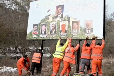 Largohen billbordat ilegalë me simbole dhe imazhe të diktatorëve e agresorëve serbë në Zveçan