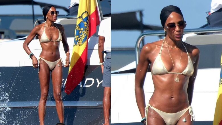 Naomi Campbell tregon linjat perfekte në Ibiza