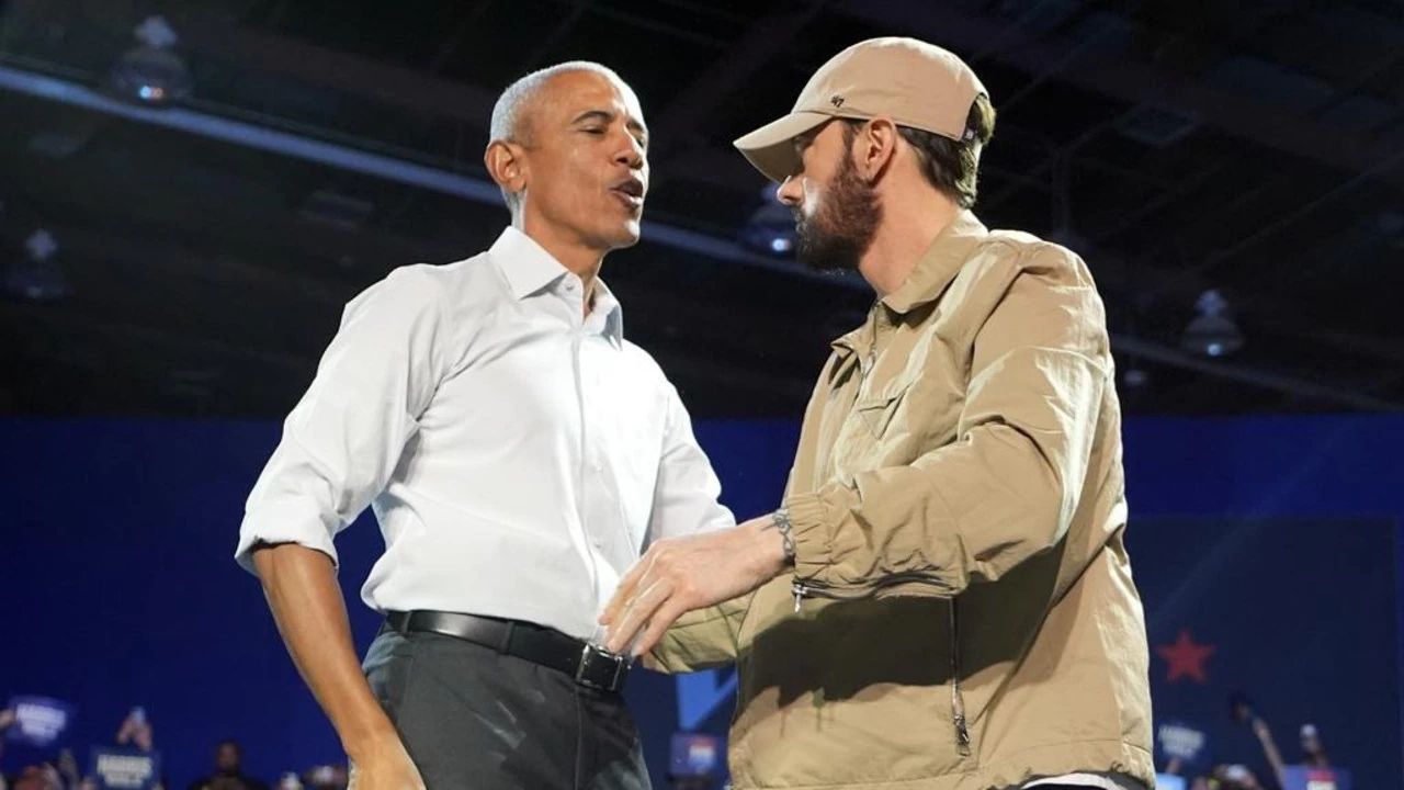 Eminem bashkohet me Obama-në për Kamala Harris