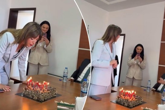 Festë në Vetëvendosje, Albulena Haxhiu feston ditëlindjen teksa kolegët e partisë e befasojnë me tortë dhe qirinj
